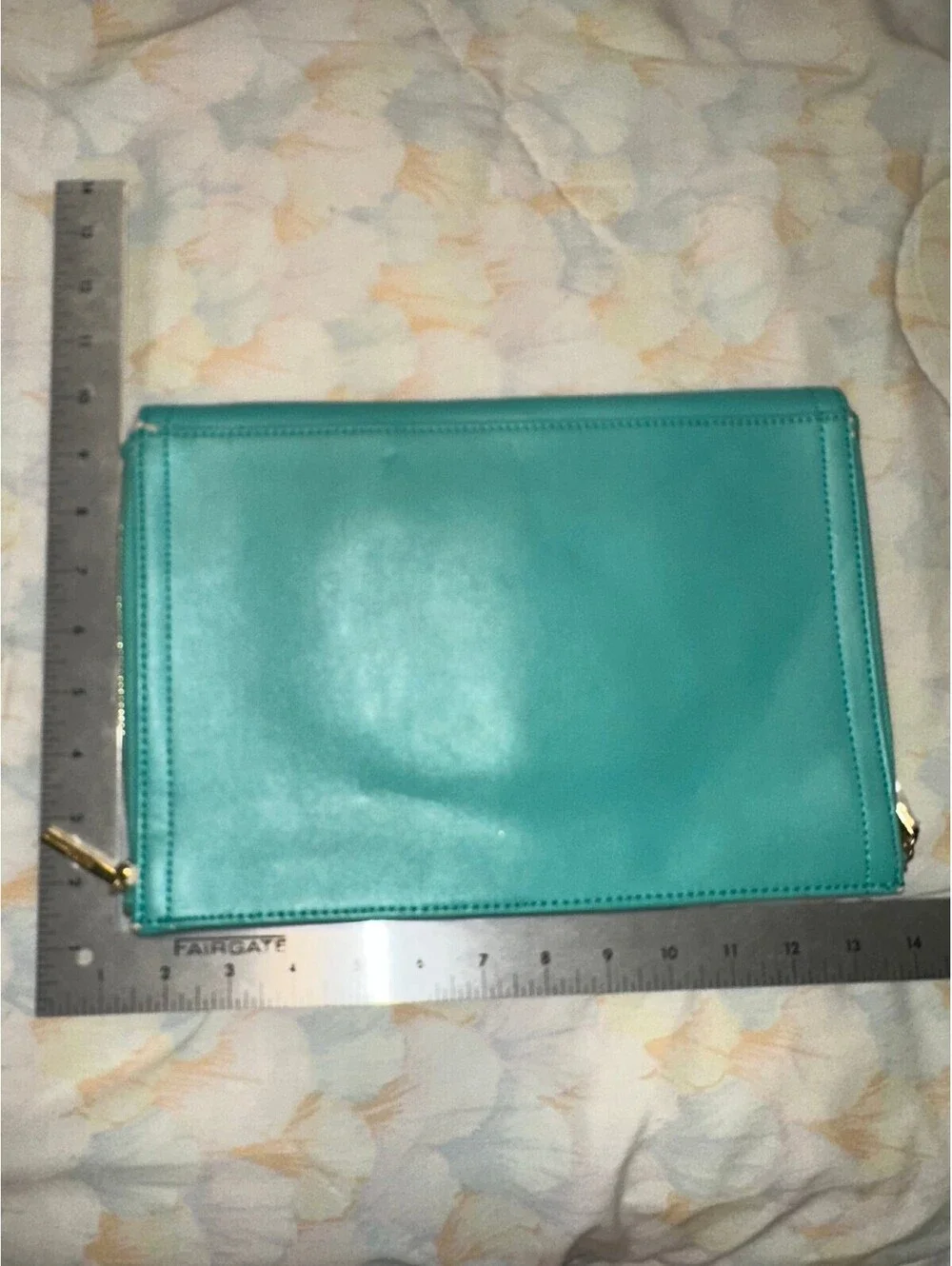 BCBG Generation Turquoise Leather Clutch Purse Vintage Y2K